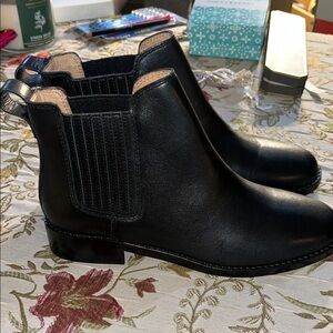 Women's Black Leather Ankle Boots